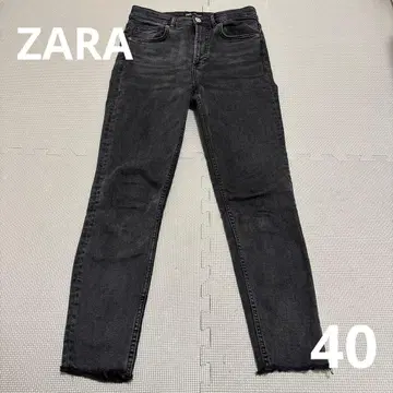 ZAPA 블랙 데님 슬림핏 청바지 40