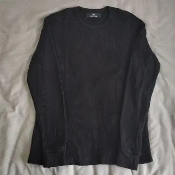 MATIN AVENIR 헤비 와플 롱 T셔츠 블랙