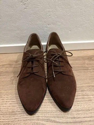 레이스업 슈즈 24cm-24.5cm 스웨이드 브라운 [ 미사용 새상품 ]