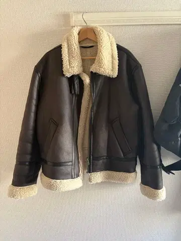 ZARA 자라 무스탕 자켓 가죽 블랙 L