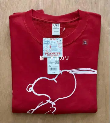 유니클로 피넛 빈티지 북스 스웨트 셔츠 레드 XL