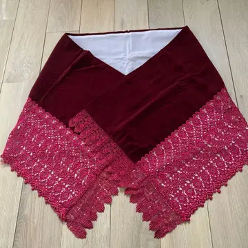 쇼와 빈티지 기모노 숄 화학 섬유 벨로아 버건디