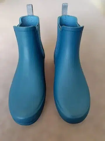 HUNTER 블루 숏 레인부츠