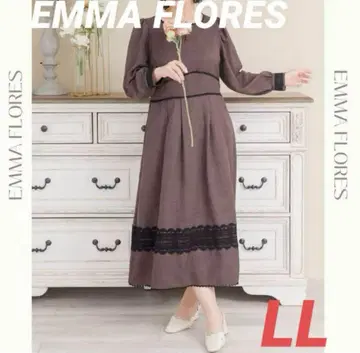 엠마플로레스 클래시컬 느와르 레이스 원피스 LL 브라운
