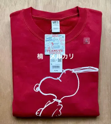 유니클로 피넛 빈티지 북스 스웨트 셔츠 레드 L