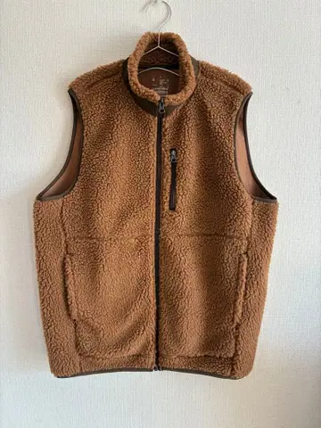 새상품급 무인양품 보아 모카 브라운 플리스 베스트 L