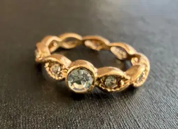 아쉬페 프랑스 골드톤 크리스탈 반지 6호