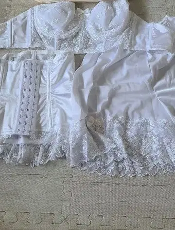 세모아 브라이덜 이너 3종 세트 웨이스트 니퍼 플레어 팬티 브라