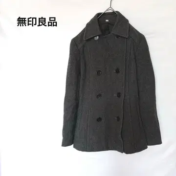 무인양품 피코트 M 그레이 울 90% 아우터 따뜻함