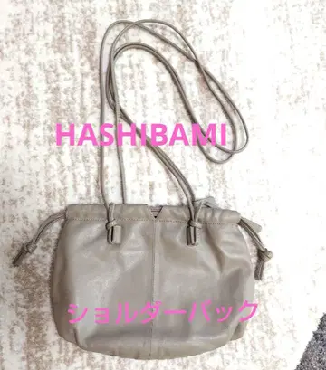 HASHIBAMI* 그레이지 가죽 숄더백 드로우 스트링