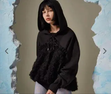 poppy Tulle docking hoodie ( black )