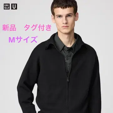 유니클로 U 더블 페이스 풀집업 자켓 블랙 M 새상품