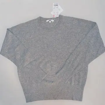[새상품] UNIQLO 캐시미어 100% 크루넥 스웨터 라이트 그레이 L