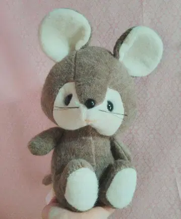 쇼와 레트로 그레이 쥐 모양 봉제 인형 본체 레어