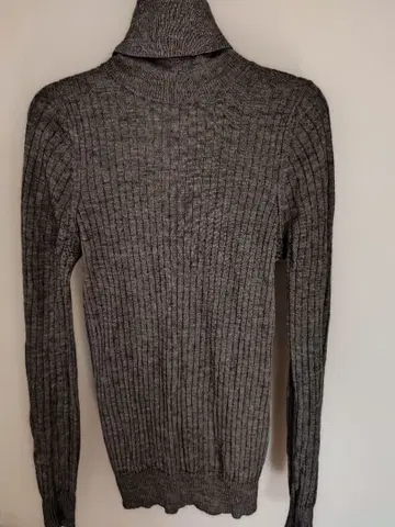 드로어 캐시미어 실크 리브 니트 그레이