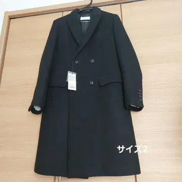 MOUSSY 블랙 더블 브레스트 체스터 코트 사이즈 2