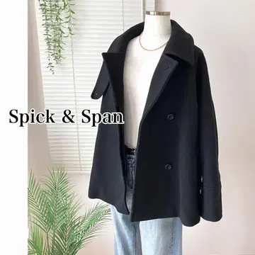 [ 2024AW ] Spick & Span 모사 스텐 칼라 숏코트 블랙