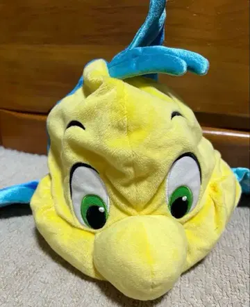 새상품급 레어 도쿄 디즈니 리조트 인어공주 플라운더 팬캡