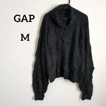 GAP [ M ] 블랙 하이넥 스웨터 스웨터 블랙 여성용