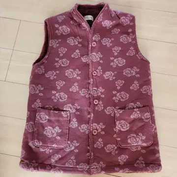 보아 꽃무늬 베스트 와인 레드 L 사이즈 여성용 판초 한텐