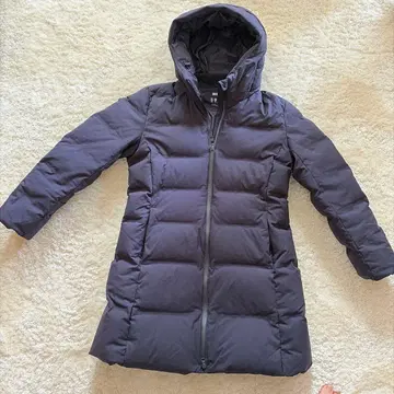 유니클로 심리스 다운 코트 네이비 L