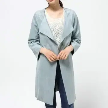 라이트 블루 롱 코트 DouDou