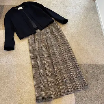 INDIVI 05 작은 사이즈 와이드 팬츠 울