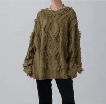 LEPSIM 5게이지 케이블 프린지 풀오버