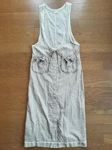 핑크하우스 오버롤 스커트 오버 스커트 롱 원피스 피코 프릴