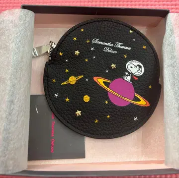 사만다 타바사 디럭스 아스트로노츠 스누피 라운드 코인 케이스 블랙
