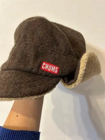 CHUMS 브라운 플라이트 캡 새상품급
