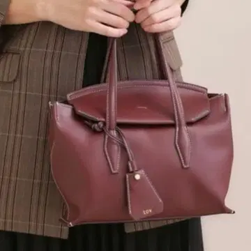 와인 레드 가죽 핸드백 숄더백