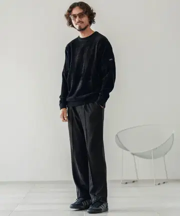 스웨이드라이크/센터 플리츠 팬츠