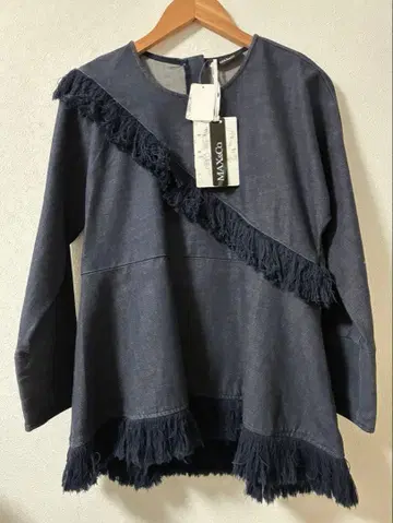 [새상품급] MAX&Co. 고급 데님 풀오버 프린지 40 L