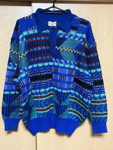 ficce 요시유키 코니시 니트 스웨터 칼라 부착 돈 코니시