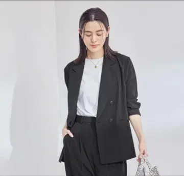 ROPE 블랙 테일러드 자켓