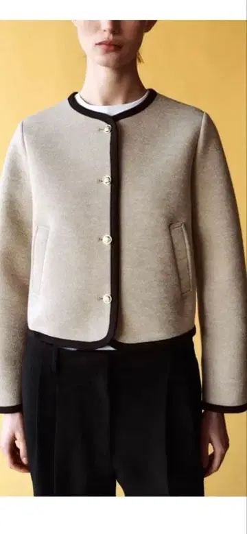 ZARA 파이핑 숏 자켓 M