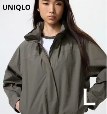 유니클로 윈드프루프 스탠드 블루종 올리브 L