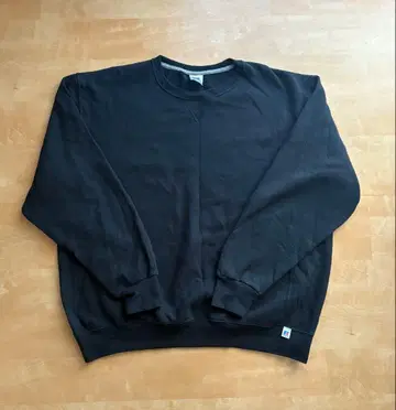 00s 90s 러셀 맨투맨 블랙 앞 V 가제트 리버스 위브