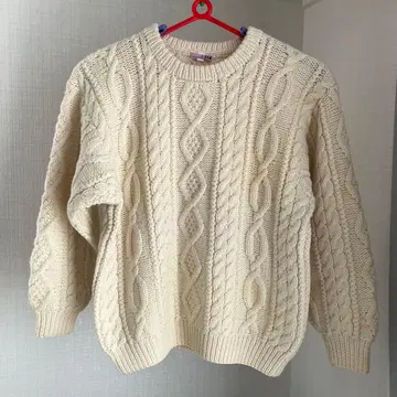 무인양품 케이블 니트 스웨터 M 빈티지 [ 하자품 ]