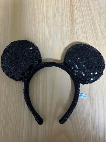 Disney 미키마우스 귀 모양 머리띠 블랙 스팽글