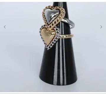 LOHME Heart Chain Ring 실버 믹스 미사용 새상품