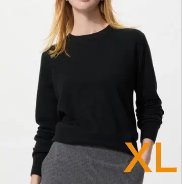 유니클로 캐시미어 크루넥 스웨터 블랙 XL