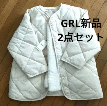 GRL. 택 포함 새상품! 퍼 베스트와 퀼팅 자켓 2개 세트.