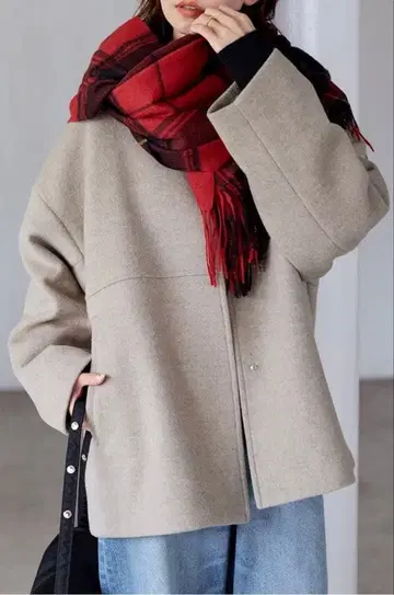 2024AW 슈퍼140 비버 노카라 숏코트