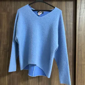 그린 라벨 니트 블루 스카이블루 V넥 유나이티드 애로우즈 상의