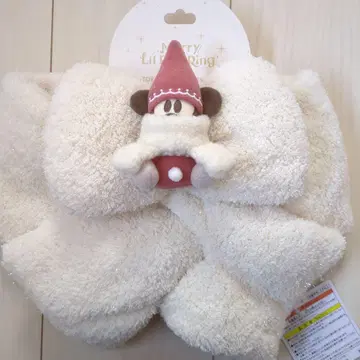 새상품 디즈니 리루린린 머플러 화이트 크리스마스 미키