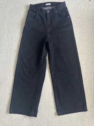 블랙 와이드 데님 팬츠