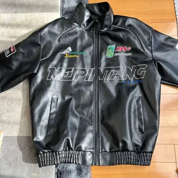 레이싱 자켓 블랙 가죽 XXL