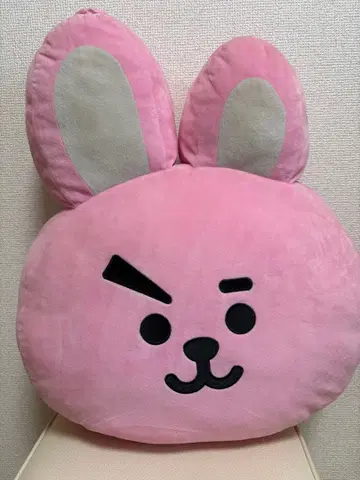 토끼 얼굴 쿠션 핑크 BTS 정국